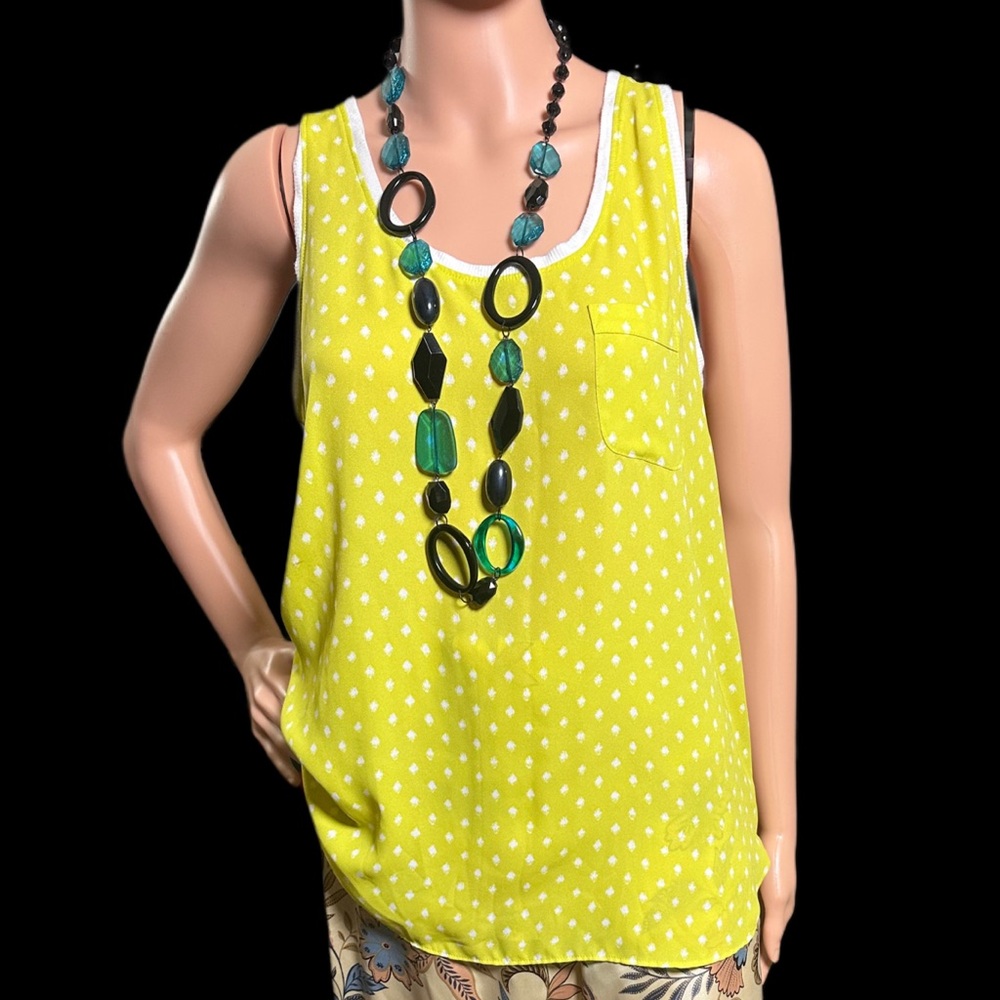 LOFT Lime Green Sleeveless Relaxed Tank Top